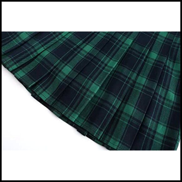 High Waist Pleated A-Line Mini Skirt with Lining Shorts - Picture 4 of 4